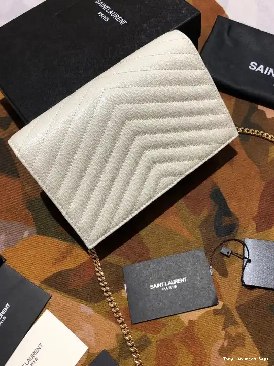Tony Luxuries MATELASSÉ YSL CHAIN CASSANDRE WALLET 0707